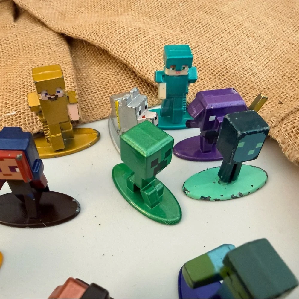 Mojang Minecraft Mini Metal Figures Jada Toys Inc. Lot Of 27 Used People Animals